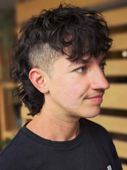 Curly Mullet hairstyle 