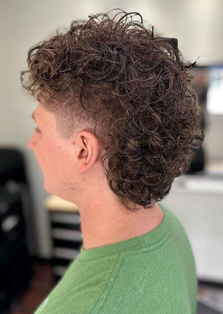Curly Mullet hairstyle 